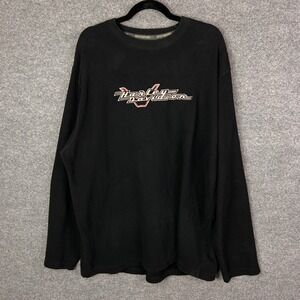 Harley Davidson‎ Long Sleeve T-Shirt Mens XL Black Graphic Crew Neck